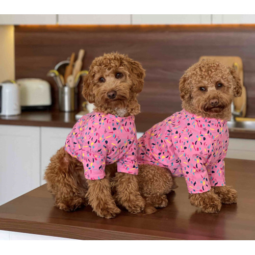 Футболка с узлом конфетти розовая для собак Dogs Bomba F-60