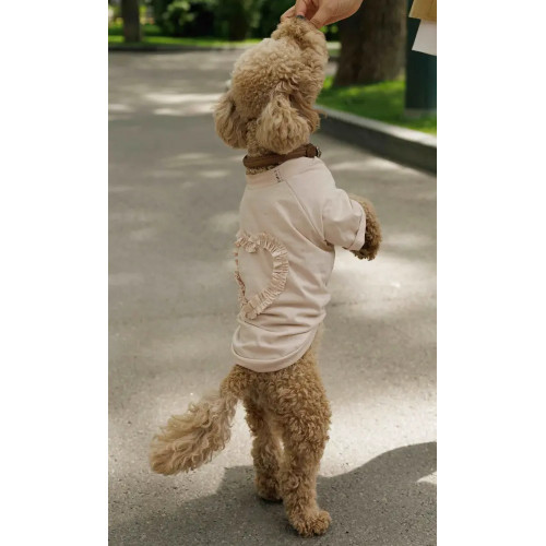 Футболка для собак Рюша сердце шампань F-82