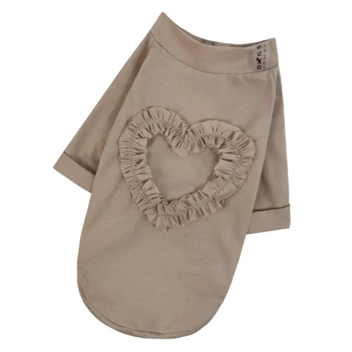 Футболка для собак Рюша сердце шампань F-82