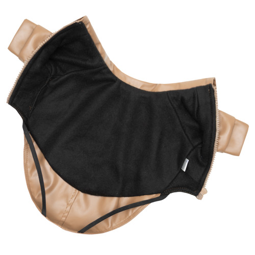 Куртка из экокожи карамельная для собак Dogs Bomba K-101