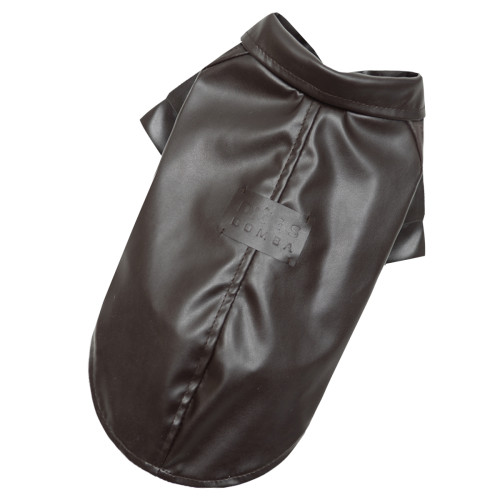 Куртка из экокожи шоколадная для собак Dogs Bomba K-102