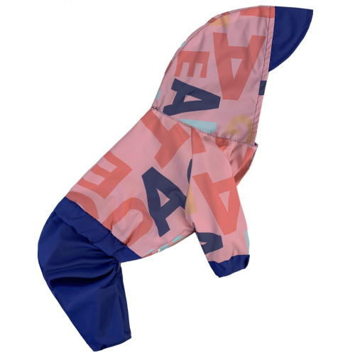 Дождевик с буквами розовый для собак Dogs Bomba M-103