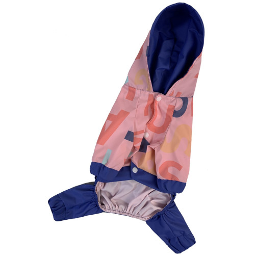 Дождевик с буквами розовый для собак Dogs Bomba M-103