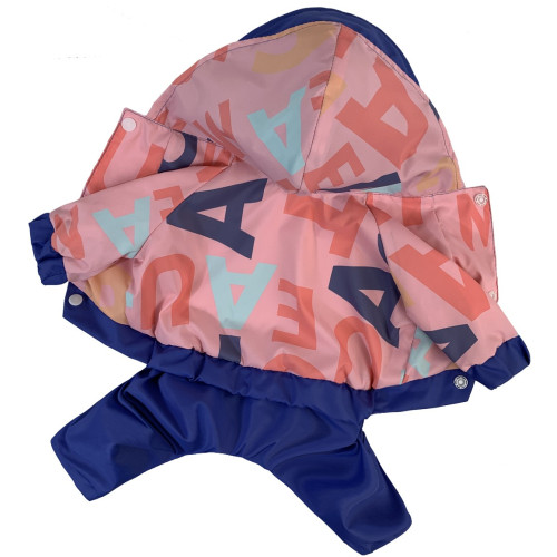 Дождевик с буквами розовый для собак Dogs Bomba M-103