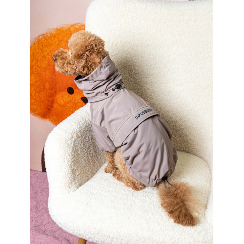 Дождевик-куртка на флисе бежевый для собак Dogs Bomba M-143