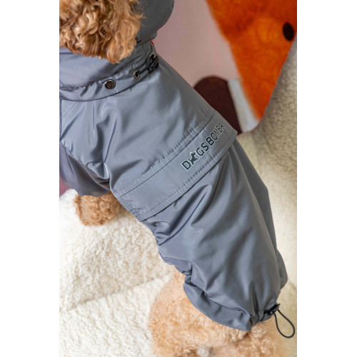 Дождевик-куртка на флисе графит для собак Dogs Bomba M-144