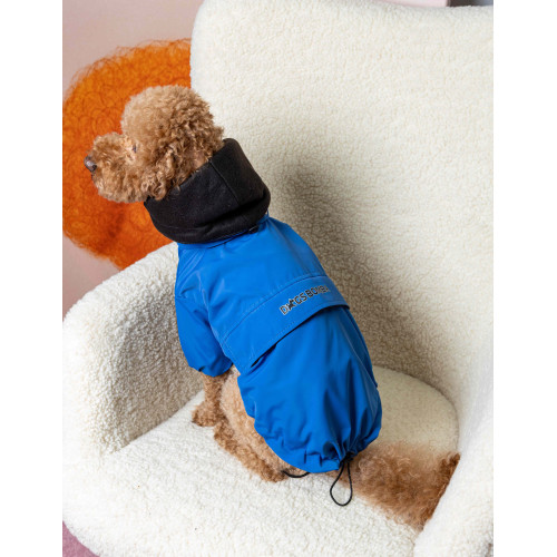 Дождевик-куртка на флисе синий для собак Dogs Bomba M-146