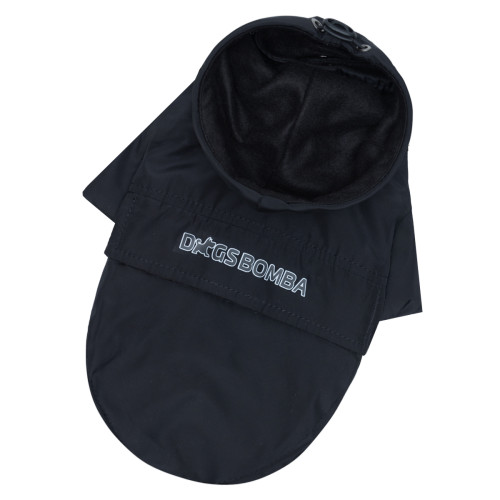 Дождевик-куртка на флисе черный для собак Dogs Bomba M-147