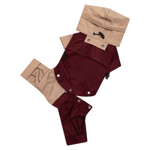 Дождевик-трансформер 3в1 марсала беж для собак Dogs Bomba M-148