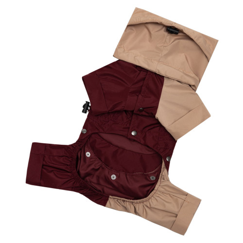 Дождевик-трансформер 3в1 марсала беж для собак Dogs Bomba M-148