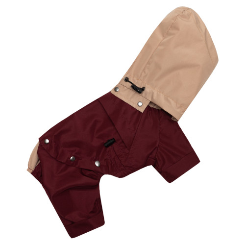 Дождевик-трансформер 3в1 марсала беж для собак Dogs Bomba M-148