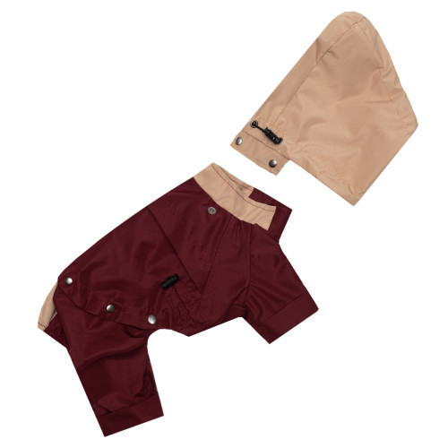 Дождевик-трансформер 3в1 марсала беж для собак Dogs Bomba M-148