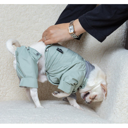 Дождевик-трансформер мята серый для собак Dogs Bomba M-149