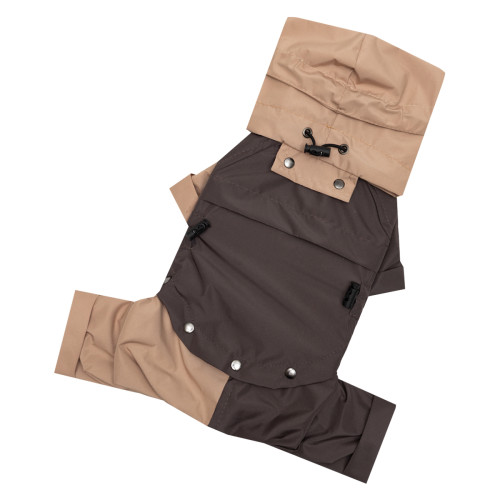 Дождевик-трансформер 3в1 шоколадно-бежевый для собак Dogs Bomba M-150