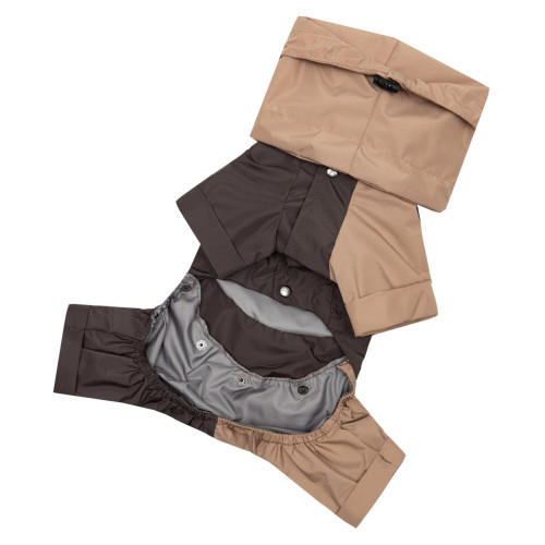 Дождевик-трансформер 3в1 шоколадно-бежевый для собак Dogs Bomba M-150