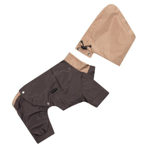 Дождевик-трансформер 3в1 шоколадно-бежевый для собак Dogs Bomba M-150