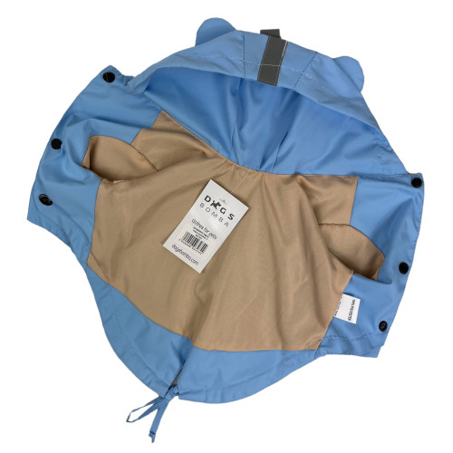 Дощовик парка DB сіро-блакитний для собак Dogs Bomba M-75