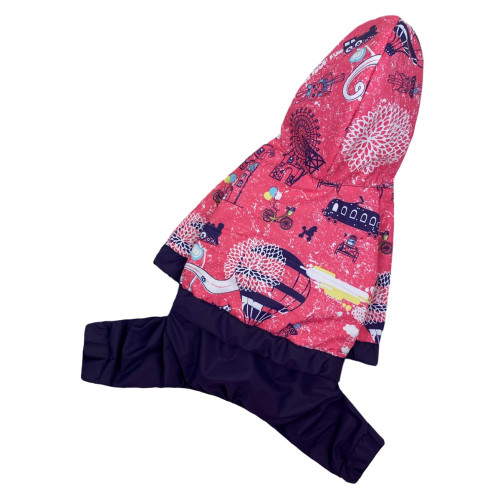 Дождевик Париж с принтом для собак Dogs Bomba M-91