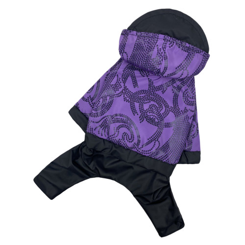 Дощовик з візерунками бузковий для собак Dogs Bomba M-92