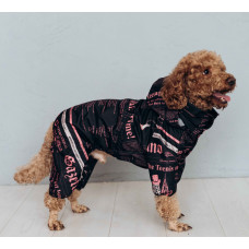 Дождевик со скрытым капюшоном газета розовый для собак Dogs Bomba M-97