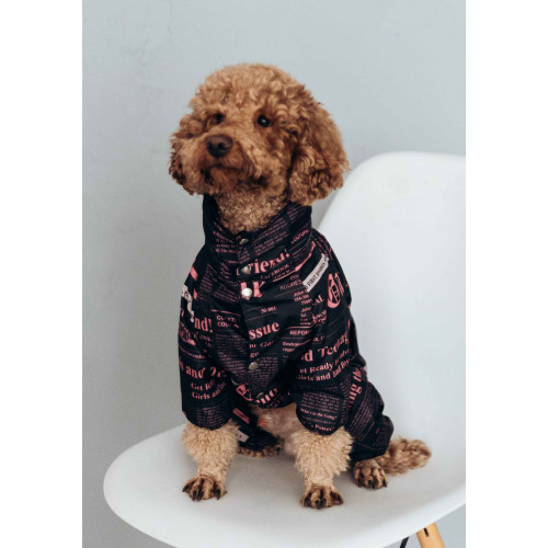 Дождевик со скрытым капюшоном газета розовый для собак Dogs Bomba M-97