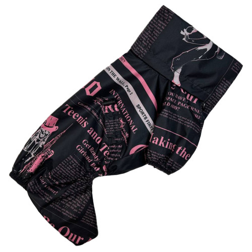 Дождевик со скрытым капюшоном газета розовый для собак Dogs Bomba M-97