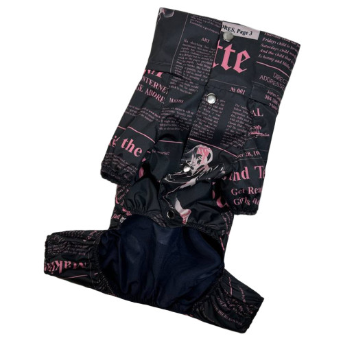 Дождевик со скрытым капюшоном газета розовый для собак Dogs Bomba M-97