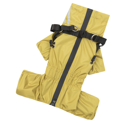 Дощовик зі шлеєю гірчичний для собак Dogs Bomba MS-12