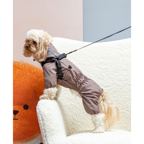 Дощовик зі шлеєю капучино для собак Dogs Bomba MS-14