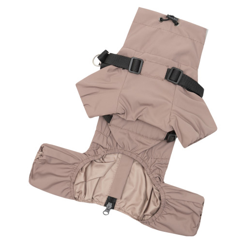 Дощовик зі шлеєю капучино для собак Dogs Bomba MS-14