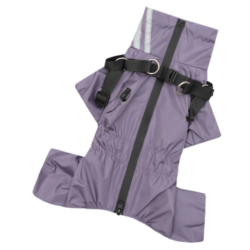 Дощовик зі шлеєю лавандовий для собак Dogs Bomba MS-15