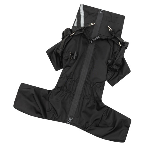 Дощовик зі шлеєю чорний для собак Dogs Bomba MS-16