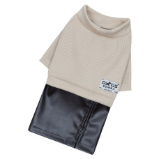 Платье с кожаной юбкой шоколадное для собак Dogs Bomba P-43