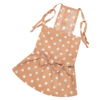 Сарафан горошек персиковый для собак Dogs Bomba P-47