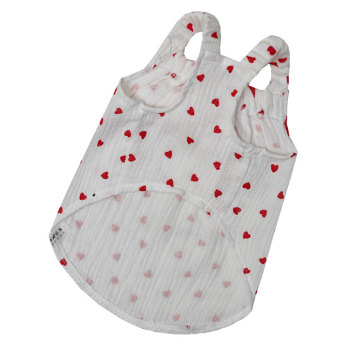 Сарафан муслин сердца серый для собак Dogs Bomba P-49