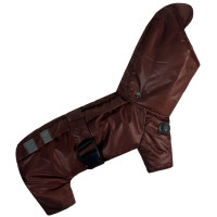 Зимовий комбінезон для собак з поясом шоколадного кольору R-59