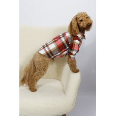 Рубашка утепленная в клетку красная для собак Dogs Bomba RUB-60