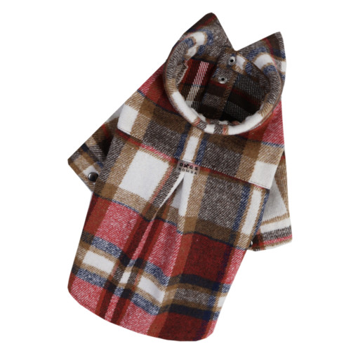 Рубашка утепленная в клетку красная для собак Dogs Bomba RUB-60