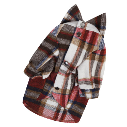 Рубашка утепленная в клетку красная для собак Dogs Bomba RUB-60