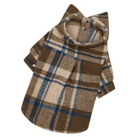 Рубашка в клетку бежевая с синим для собак Dogs Bomba RUB-71