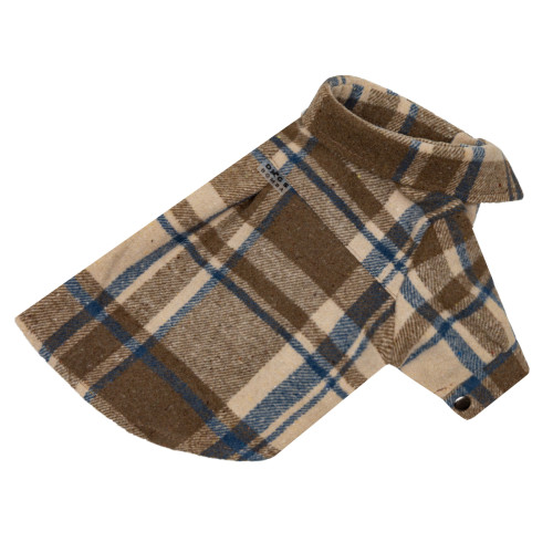 Сорочка картата бежева з синім для собак Dogs Bomba RUB-71