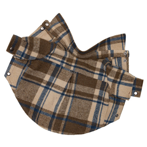 Сорочка картата бежева з синім для собак Dogs Bomba RUB-71