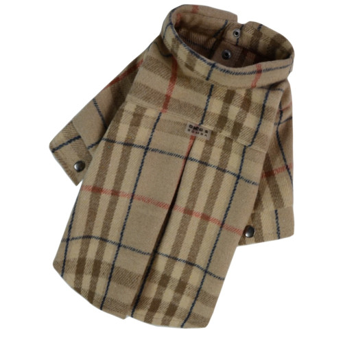 Рубашка клетчатая утепленная бежевая для собак Dogs Bomba RUB-51