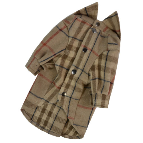 Рубашка клетчатая утепленная бежевая для собак Dogs Bomba RUB-51