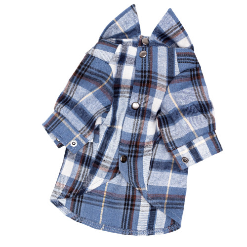 Рубашка в клетку голубая для собак Dogs Bomba RY-65