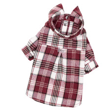 Рубашка в клетку марсала для собак Dogs Bomba RY-68