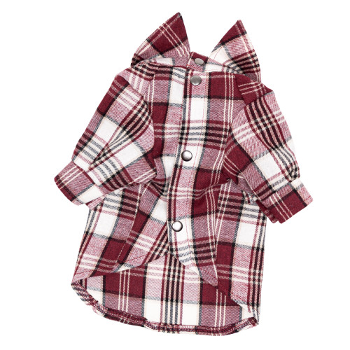 Рубашка в клетку марсала для собак Dogs Bomba RY-68