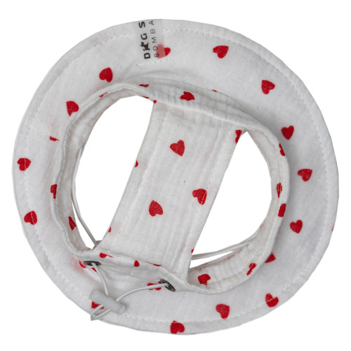 Панама муслиновая с принтом сердца для собак Dogs Bomba S-122