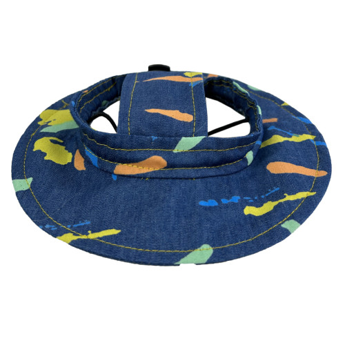 Панама джинсовая с принтом краски для собак Dogs Bomba S-56