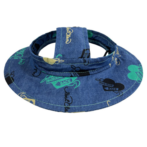 Панама джинсовая с принтом сердца для собак Dogs Bomba S-58